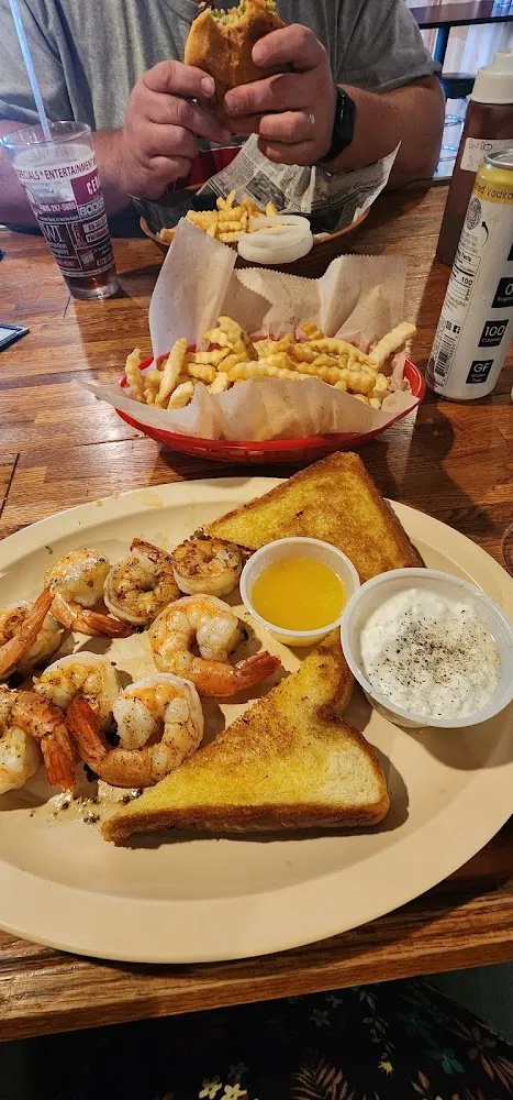 Broiled Shrimp with Fries and Cottage Cheese